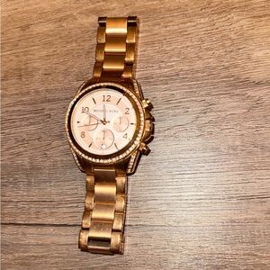 Michael Kors Blair Rose Gold-Tone Stainless Steel Chronograph Watch